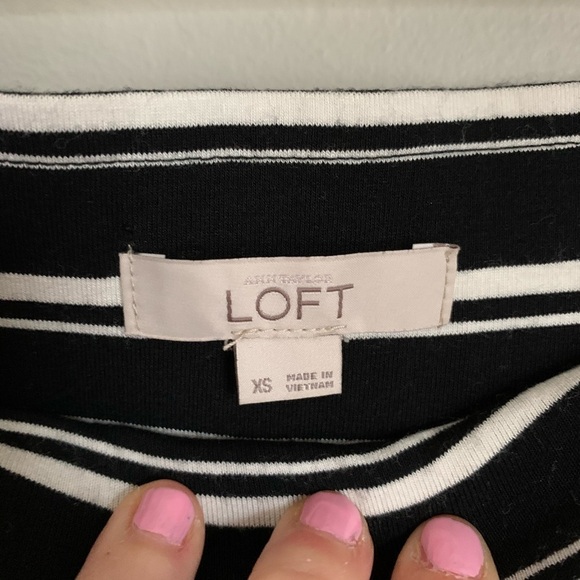 Loft Black & White Striped Skirt Size XS - Picture 3 of 4